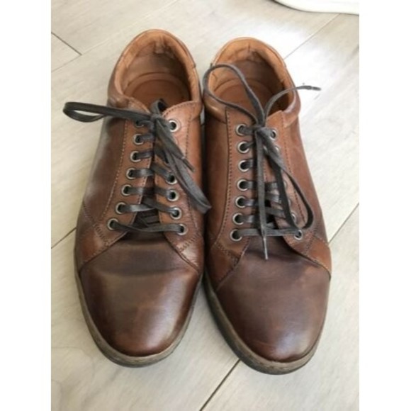 JOHNSTON & MURPHY FENTON LACE-UP leather sneakers men brown 9.5 M rts$139 Oxford - Picture 3 of 8